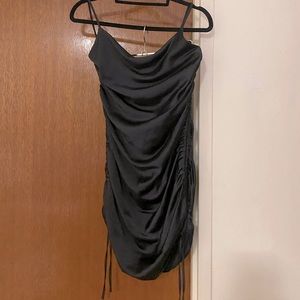 ZARA Satin drawstring dress